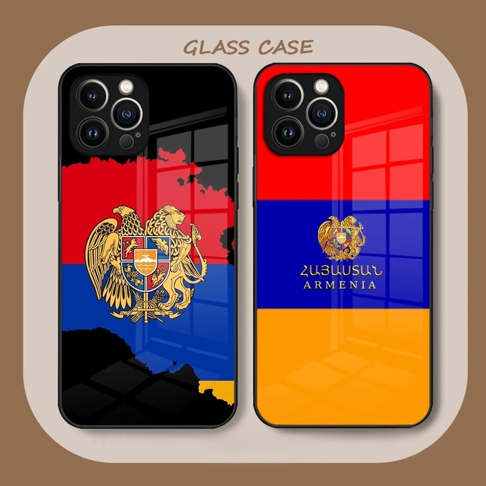 BK-1 Armenia Armenia Cờ Điện Thoại Kính Cường Lực Cho IPhone 15 16 12 14 13 11 Pro XS Max Plus Mini 