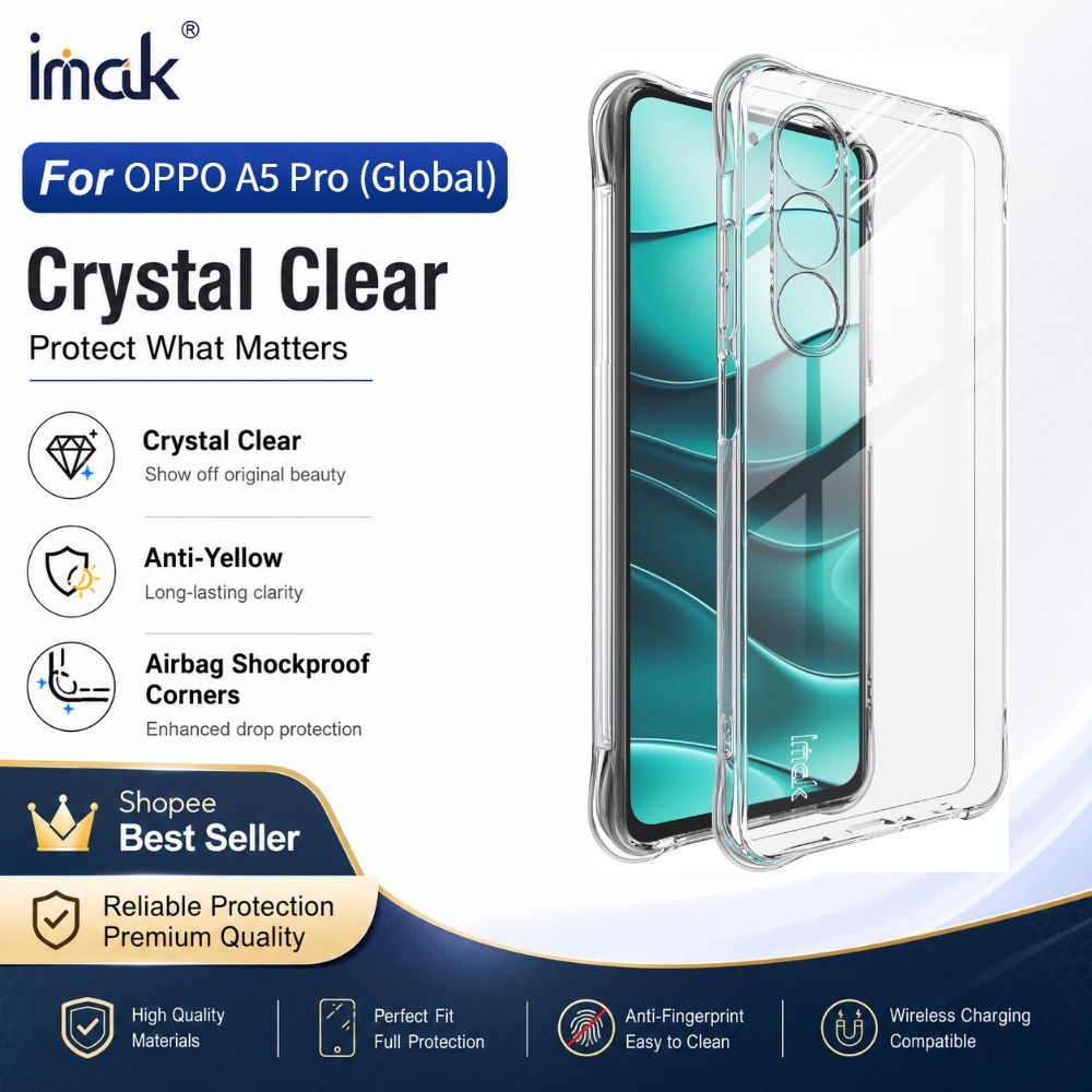 Ốp Lưng Mềm Cho OPPO A5 Pro 4G 5G Global TPU Trong Suốt Chống Vàng CA0002