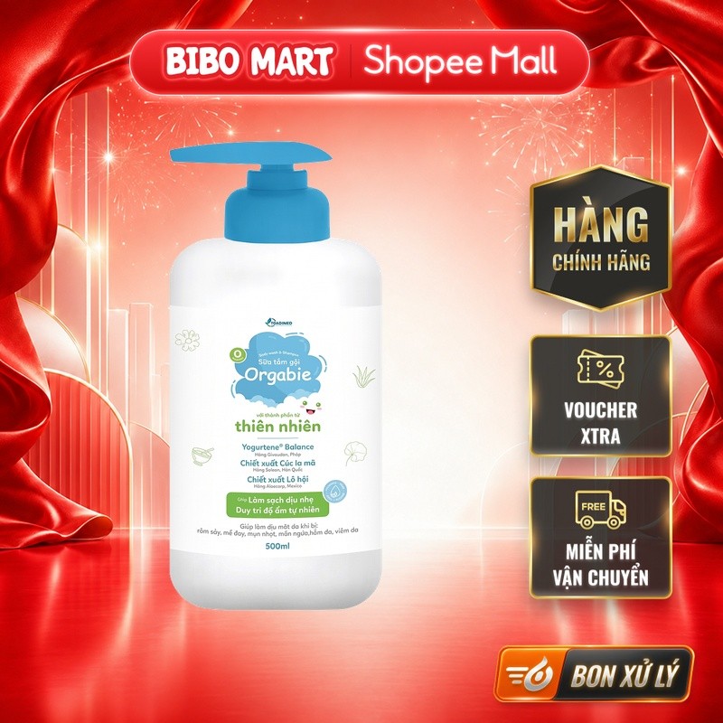 [New] Sữa Tắm Gội Orgabie Cho Bé 500ml Từ Sơ Sinh - Bibo Mart