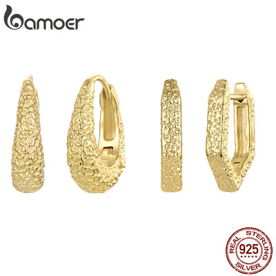 Bông tai vòng vàng họa tiết Bamoer Trang sức thời trang dành cho nữ Quà tặng