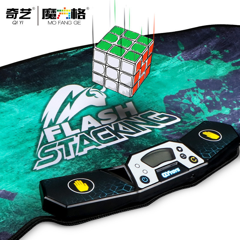 Qiyi Rubik 's Cube Flash Stacking Cup Thi đấu Thảm tập xếp chồng nhanh Cốc Rubik 's Cube Mat Thảm ca