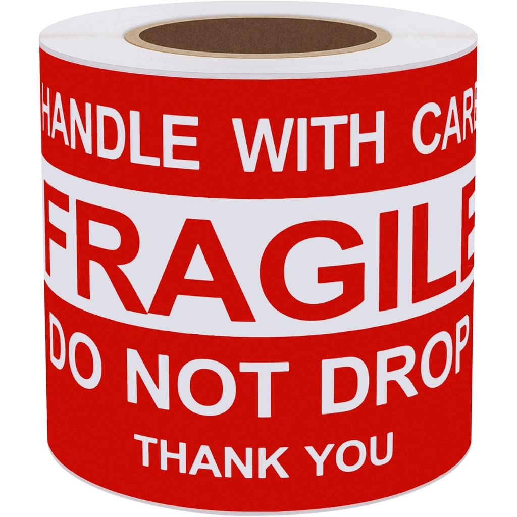Hybsk 3x5 inch Không thả Thank You Nhãn dán dễ vỡ 100 mỗi cuộn (3x5 inch)