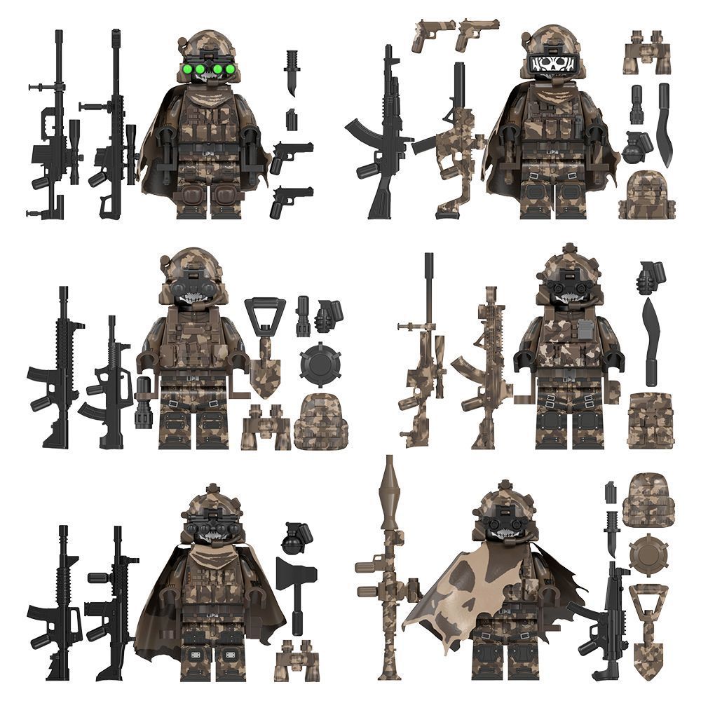 Tương thích với Lego Military Series Engineer Sniper Commander Chèn Khối xây dựng Minifigure Đồ chơi