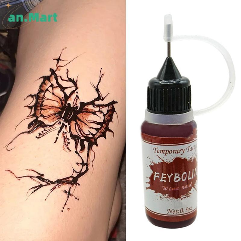 AN.MART Hình Xăm Tạm Thời Ấn Độ Henna Tattoo Ink Body Art Paint Bán Vĩnh Viễn Trang Điểm Sắc Tố Khôn