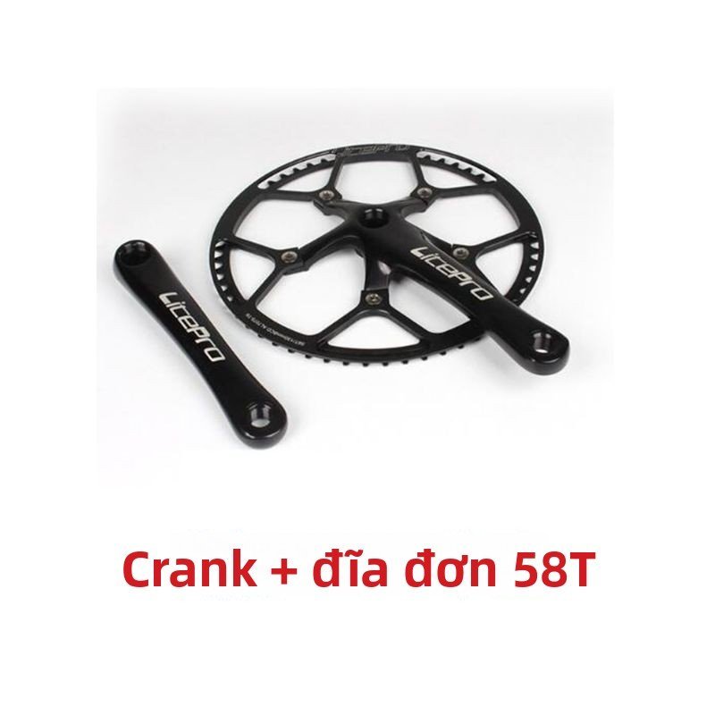 Bộ đùi đĩa xe đạp Litepro rỗng siêu nhẹ trục vuông kết hợp đĩa đơn tốc độ cao cấp chính hãng bền bỉ