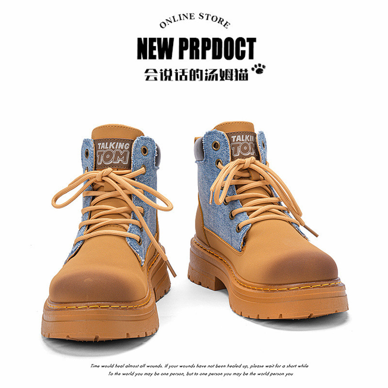 2026 Sản phẩm mới Talking Tom Cat High-Top Boots 2026 Nhẹ chống mài mòn Martin Boots Cowboy Cargo Bo