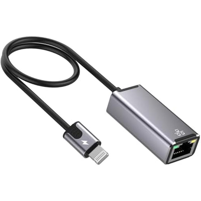 [Được chứng nhận Apple MFi] Bộ chuyển đổi Lightning sang Ethernet LAN cho IPhone | Bộ chuyển đổi Eth