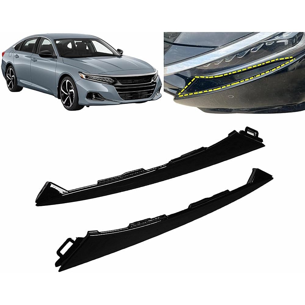 Ốp viền đèn pha, tấm che lưới tản nhiệt cản trước cho Honda Accord 2021 2022, thay thế 71119-TVA-F00