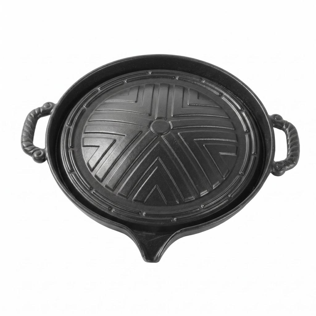 Baosity Đen Gang Pan Matte Finish Gang Grill Pan Rót Lip Arched