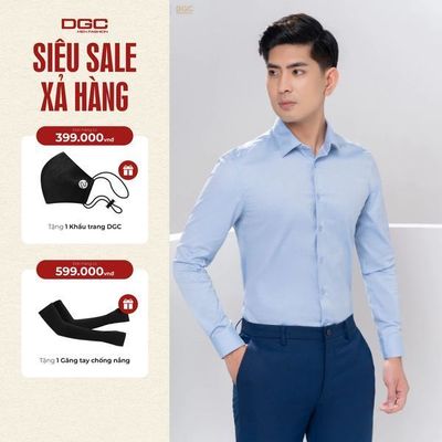 Sơ mi nam dài tay DGC Dáng ôm Slim Fit, thoáng mát thấm hút mồ hôi tốt - SASDBC15M