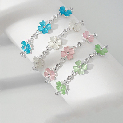 Pinkdudu Tối Giản Lá Xanh Quyến Rũ Dây Rút Dây Chuyền Vòng Tay Dainty Phụ Kiện Hàng Ngày Món Quà Hoàn Hảo Cho Cô ấy PD2684