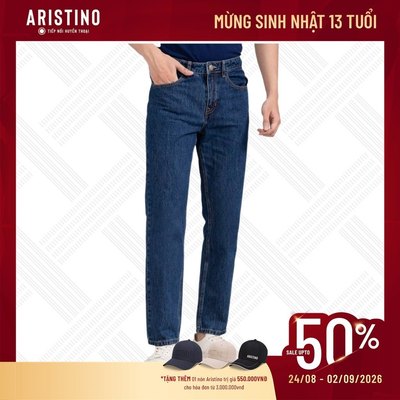 Quần jeans nam ARISTINO dáng Regular fit suông nhẹ, thiết kế trẻ trung, túi xẻ 2 bên - AJNR04