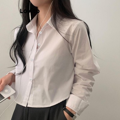 Lovito thanh lịch Nút áo Áo sơ mi cơ bản phía trước mùa hè / mùa xuân dành cho nữ LNE43603