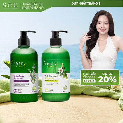 Dầu Gội FRESH ORGANIC Tinh Chất Tràm Giảm Gàu (Anti Dandruff) / Tinh Chất Hương Thảo Giảm Gãy Rụng (Volumizing) 500g