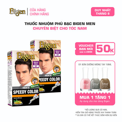 Combo 2 Thuốc Nhuộm Tóc Phủ Bạc Nam Tại Nhà Bigen Men - Phủ Bạc Thảo Dược, Dưỡng Tóc Mềm Mượt 80ml