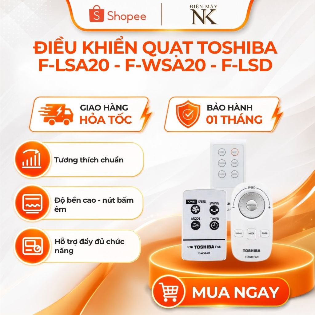 Điều Khiển/ Remote quạt Toshiba  F-LSA20 và F-WSA20 và F-LSD