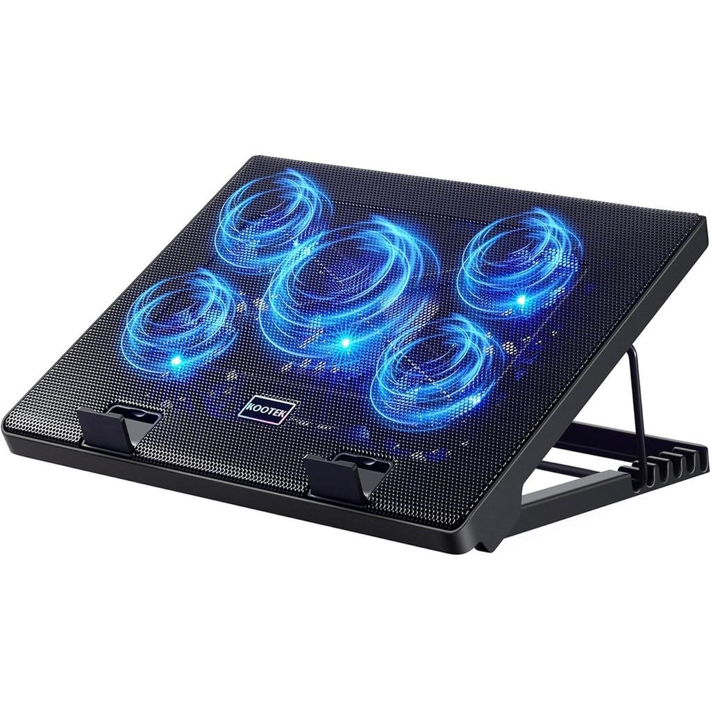 Kootek Laptop Cooling Pad, Laptop Cooler with 5 Quiet Fans for 12"-17" Computer PC Notebook Gaming L
