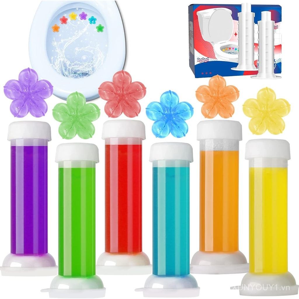 TaikaoQi Toilet Gel Stamp, 6Pcs/72 Count Flower Fragrance Bathroom Deodorizer Bowl Cleaner Toilet Re