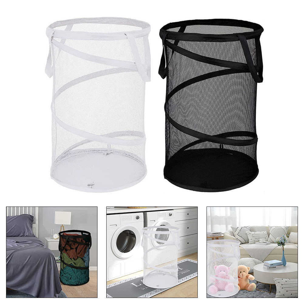 [DOLLDOLL-VN]Laundry Basket 36*58cm Collapsible Breathable Hamper Mesh Laundry Durable
