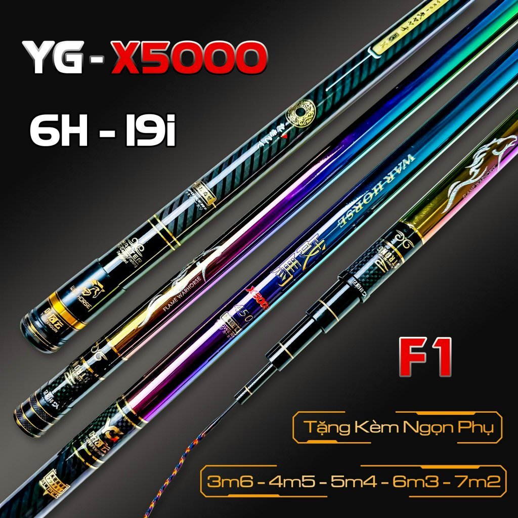 Cần Câu Tay Câu Đài YG X5000 Độ Cứng 6H - 8H Tặng Ngọn Phụ