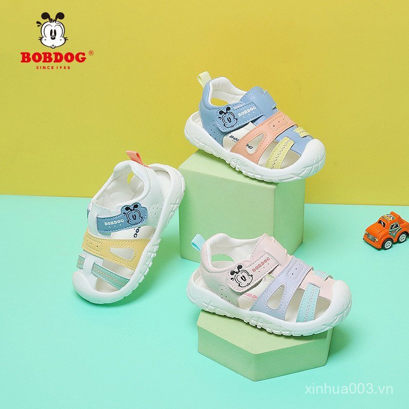 Hàng sẵn có BOBDOG BOBDOG Bé Tập Đi Trẻ Sơ Sinh Thoáng Khí Chống Trơn Trượt Dép Cho Bé Hoạt Hình Thờ