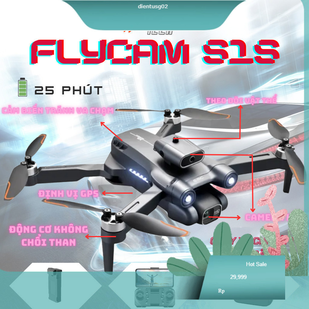 Flycam S1S camera 8K S1S PRO, Flycam mini có thể so sánh với flycam f11s pro 4k, không chổi than cảm