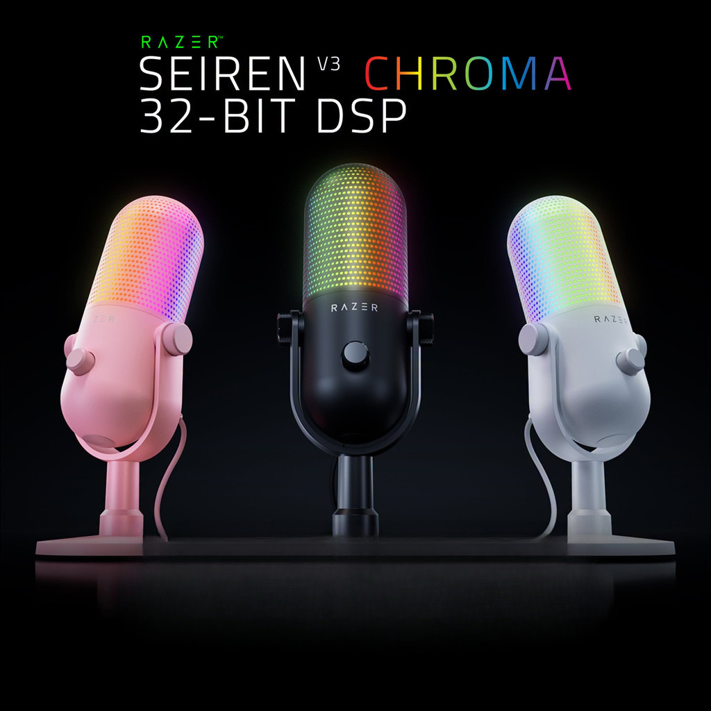 Micro Razer Seiren V3 Chroma 32-Bit DSP| Mic Điện Dung Supercardioid | RAZER CHROMA RGB| CẢM BIẾN CH