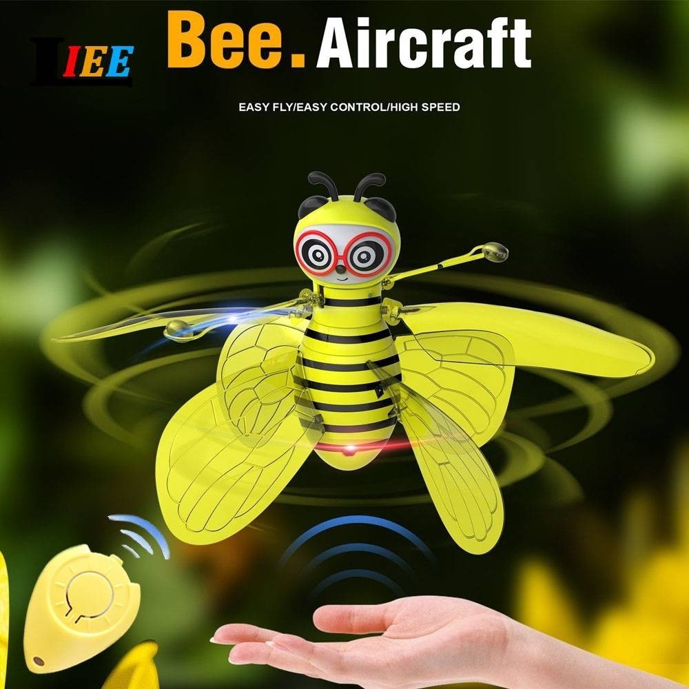RC Mini Sensor Bee Toys Flying Infrared Remote Control Induction Aircraft Fly Aircraft Kids Toy for 