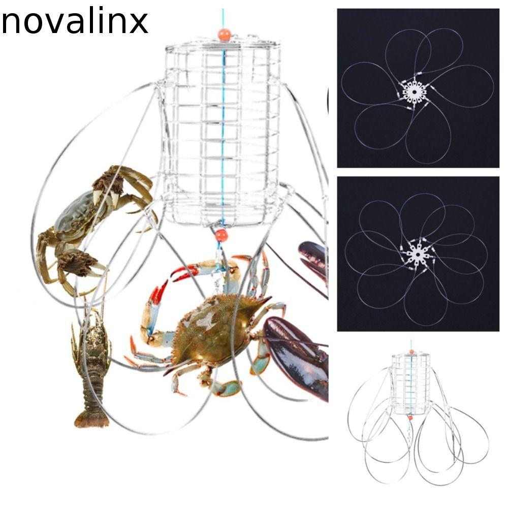 Dụng cụ bắt cua NOVALINX, Dây thép không gỉ 8 vòng Lồng câu cá cua, Bẫy cá hồi bẫy bẫy bẫy bẫy cá bẫ