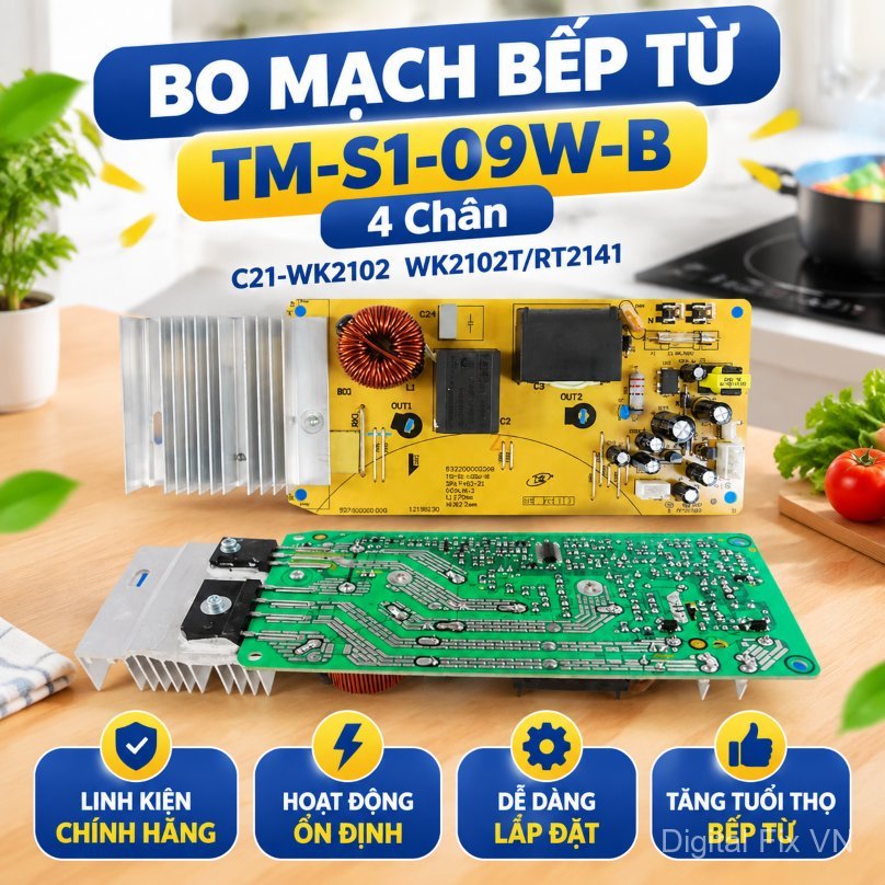 Bo mạch nguồn bếp từ Midea C21-WK2102 WK2102T RT2141 chính hãng bền