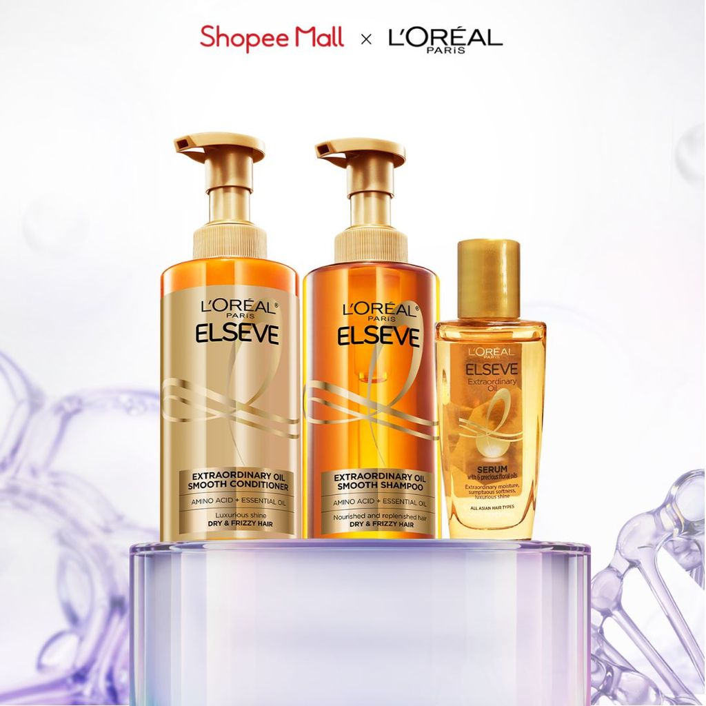 Bộ gội xả dưỡng tóc suôn mượt tóc cao cấp L'Oreal Paris Sleek 440ml x2 & Dầu…