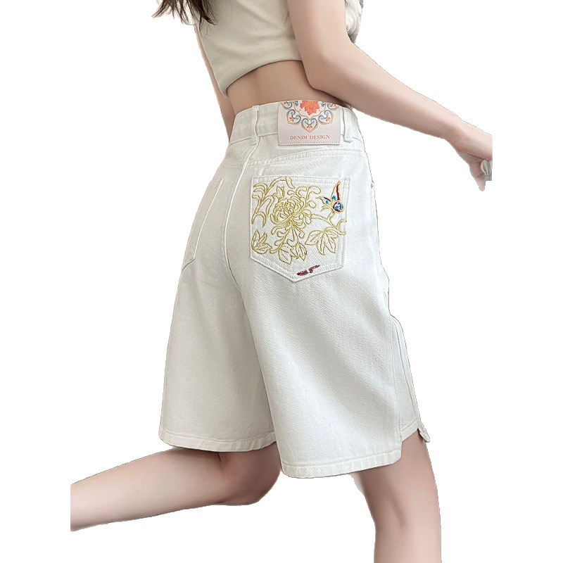Xu Hướng Quốc Gia Mới Phong Cách Trung Hoa Thêu Năm Điểm Quần Short Denim Cho Nữ Mùa Hè Mới Kích Thước Lớn Cao Cấp hông Quần Short Giữa Chiều Dài | BigBuy360 - bigbuy360.vn