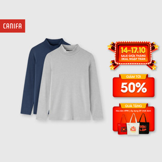 Combo 2 áo giữ nhiệt bé trai CANIFA dài tay cổ 3 phân khác màu 2IS24W005