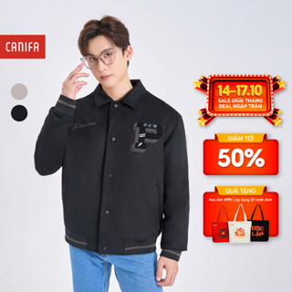 Áo khoác bomber nam CANIFA da lộn đính patch trang trí 8OT24W022
