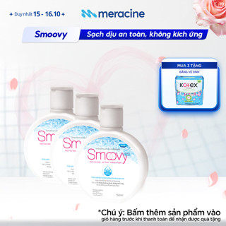 (Che tên) Combo 3 dung dịch vệ sinh thế hệ mới Smoovy Cool cúc La Mã chiết xuất Bạc Hà ngăn mùi suốt 24h (150ml/chai)