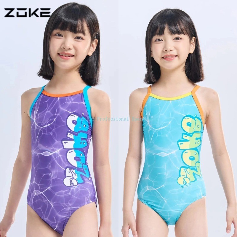 Zoke Đồ Bơi Thi Đấu Hình Dáng Tam Giác Một Mảnh Dành Cho Bé Gái, Phù Hợp Tập Luyện Và Tham Gia Giải 