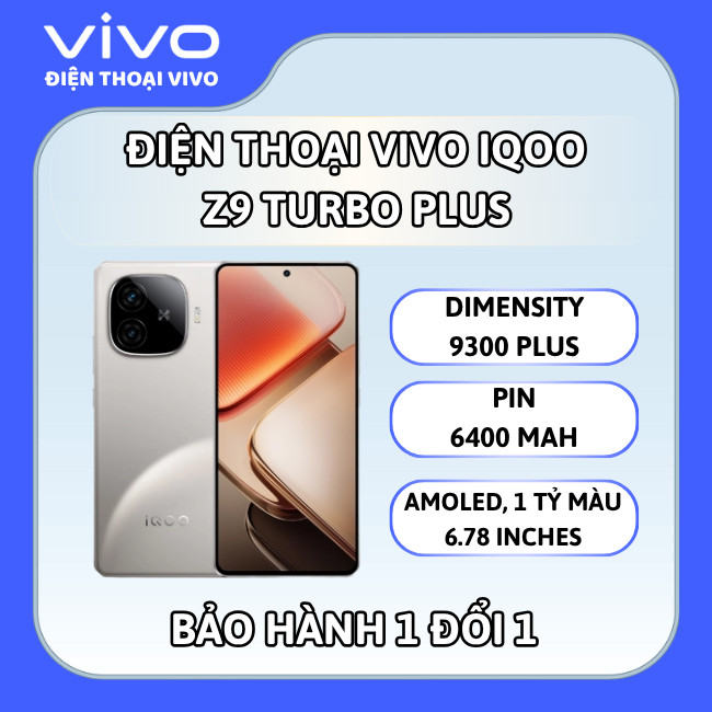 Điện thoại Vivo iQOO Z9 Turbo Plus 5G - Dimensity 9300 Plus - BH 1 đổi 1 - ĐIỆN THOẠI VIVO