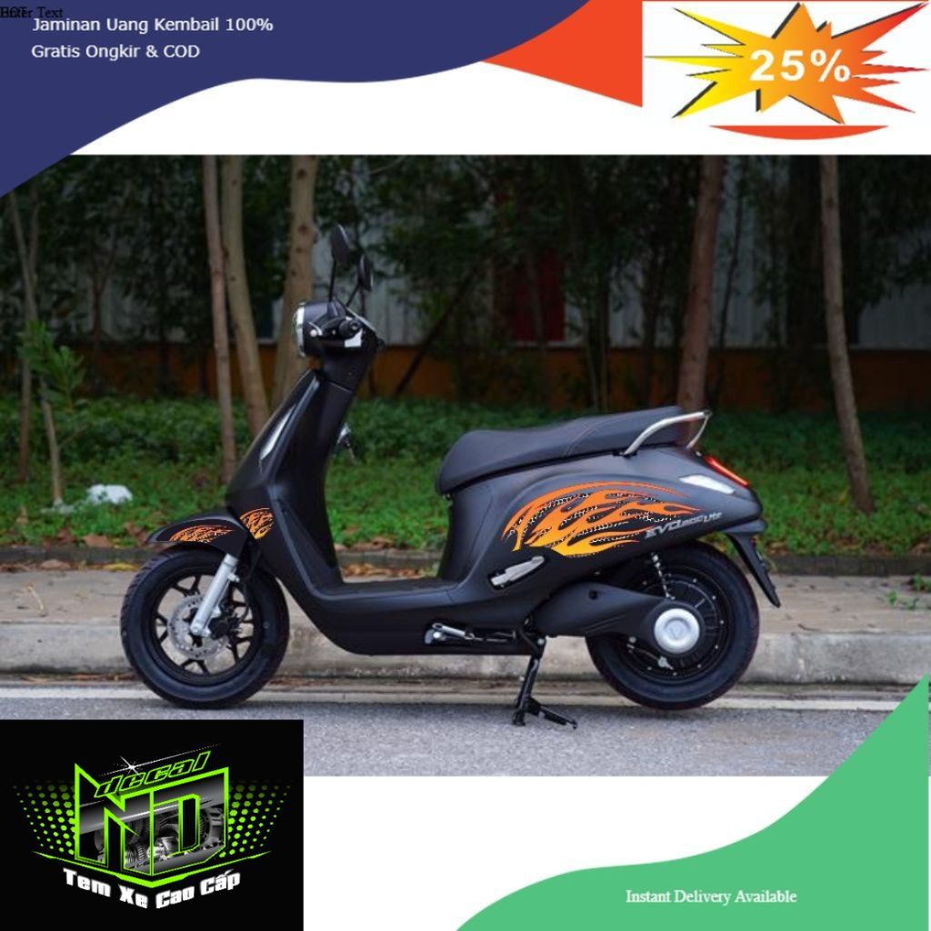 TEM DÁN XE EVO 200  - EVO NEO - EVO GRAND  TEM LỬA NHIỀU MÀU - ND DECAL