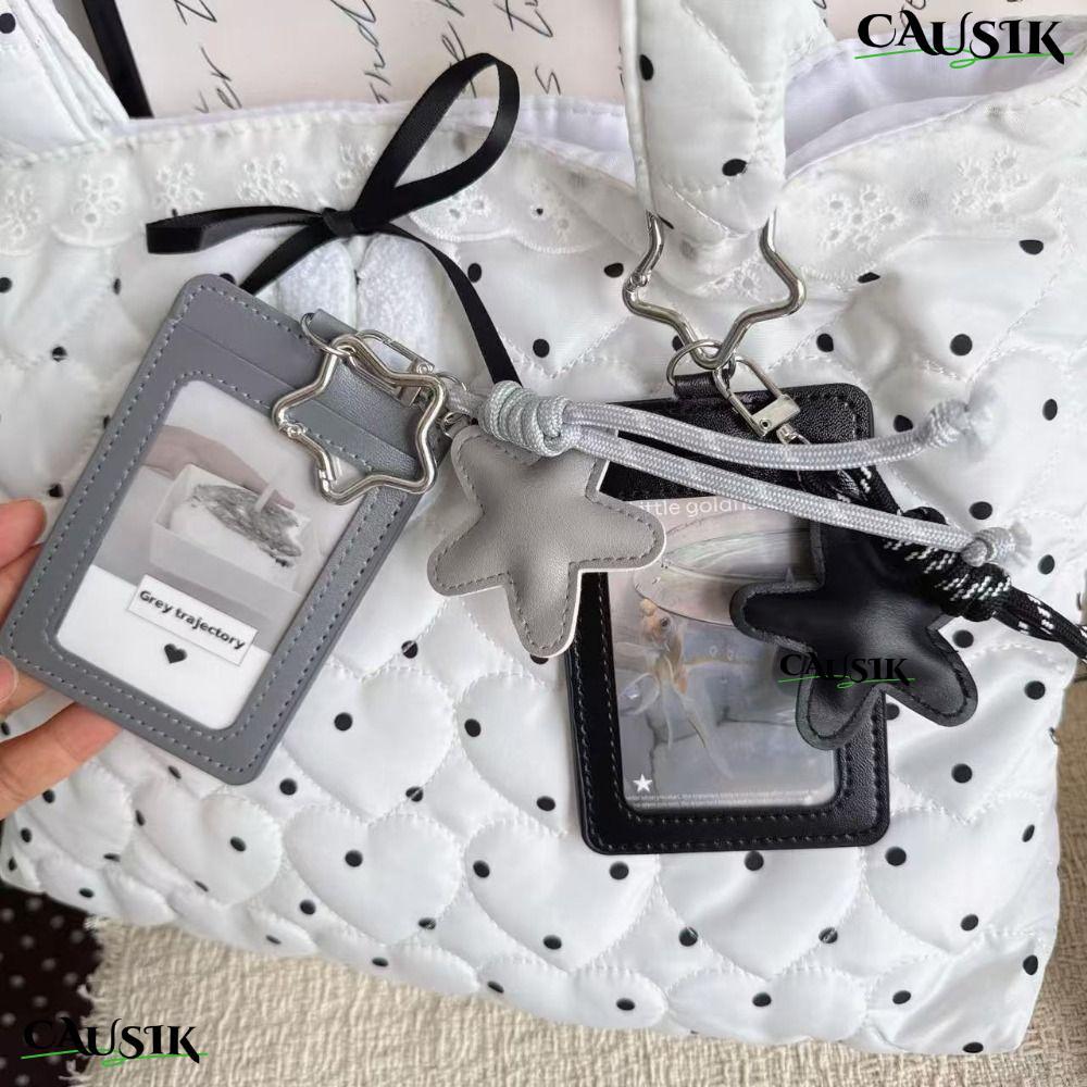 Hộp đựng thẻ CAUSIK, INS Y2k Kpop Idol Photocard Holder, Da PU Idol Photo Cards Tay áo