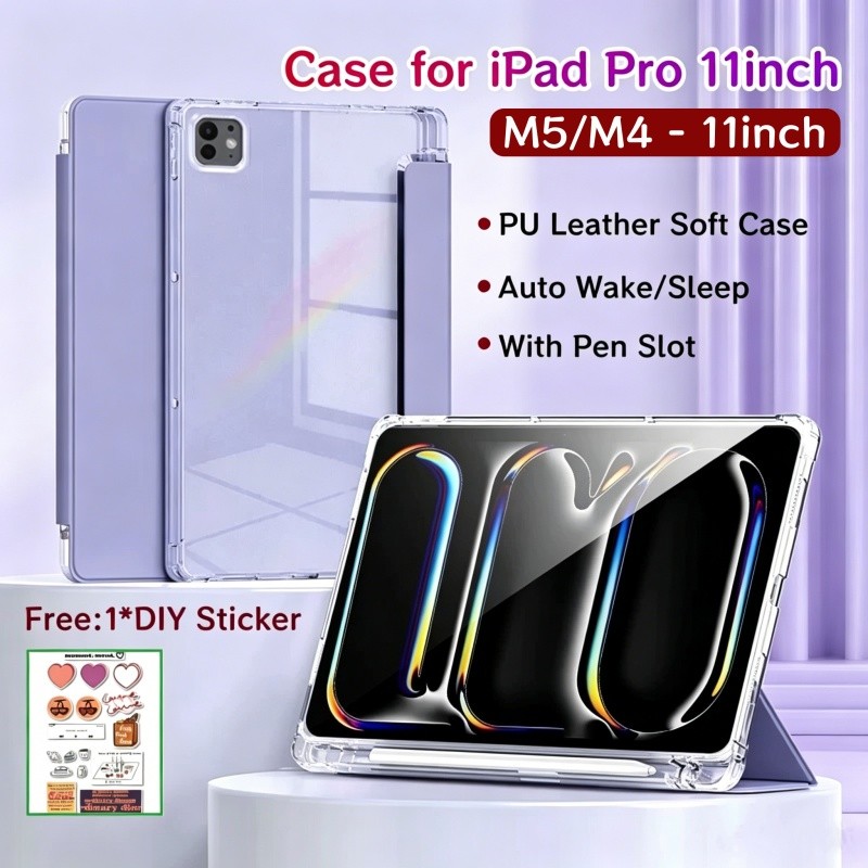Ốp Lưng Cho iPad Pro 11inch M5 2025 Vỏ Mềm Lật Mới iPad Pro 11inch M4 Vỏ Máy Tính Bảng Từ Tính Tự Độ