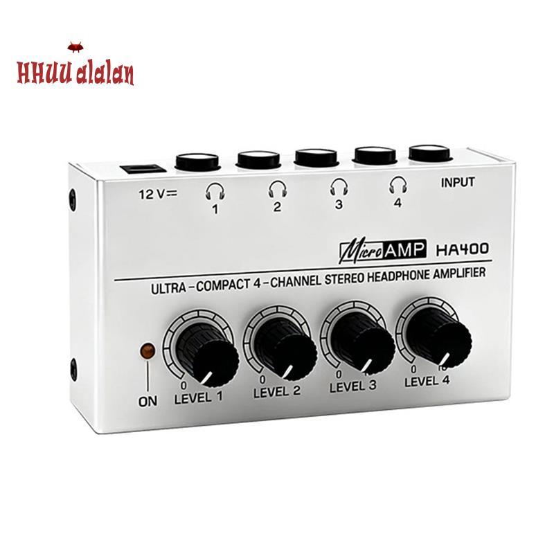 Bộ khuếch đại tai nghe Mini HA400 Bộ trộn âm thanh khuếch đại 4 kênh cho phích cắm Pc US