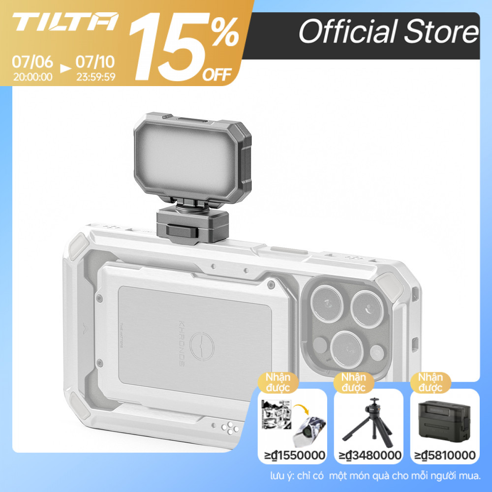 TILTA Khronos Bảng điều khiển LED Mini Ánh sáng ban ngày TK-MLP-DL-SG / TW cho iPhone Cage 15 Pro / 