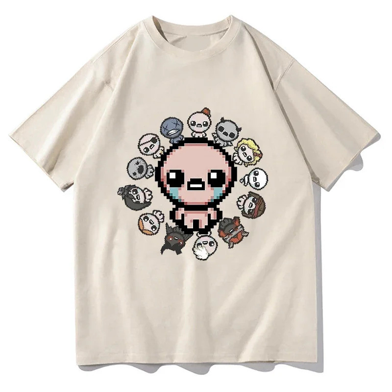 Áo thun Cotton thời trang giản dị của Isaac Áo sơ mi ngắn tay cổ chữ O họa tiết ngộ nghĩnh cổ điển