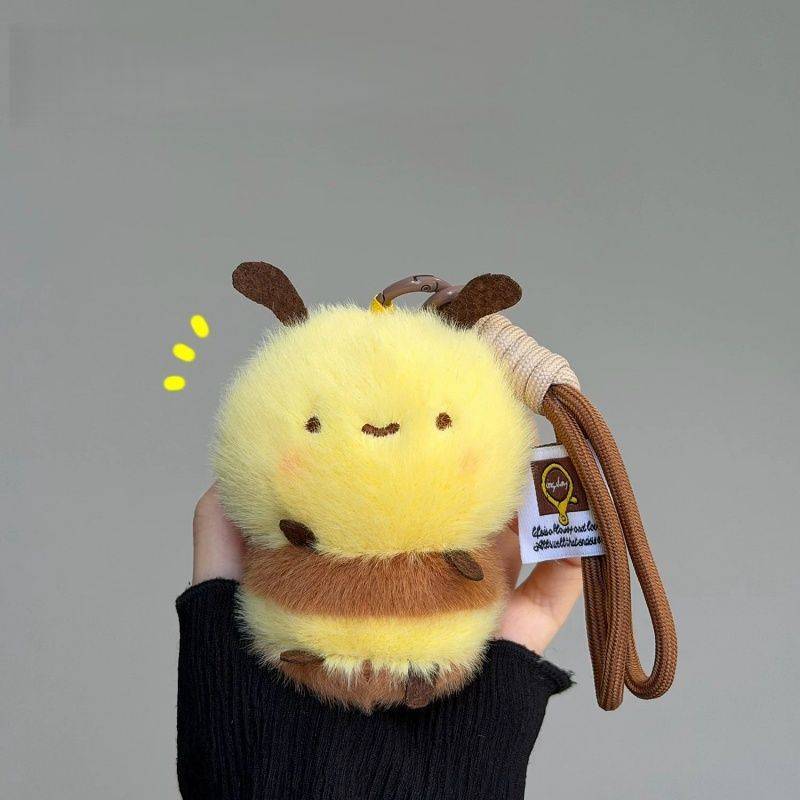 Cute Little Bee Plush School Bag Pendant Doll Keychain Ornaments Bag Pendant Accessories X8z2