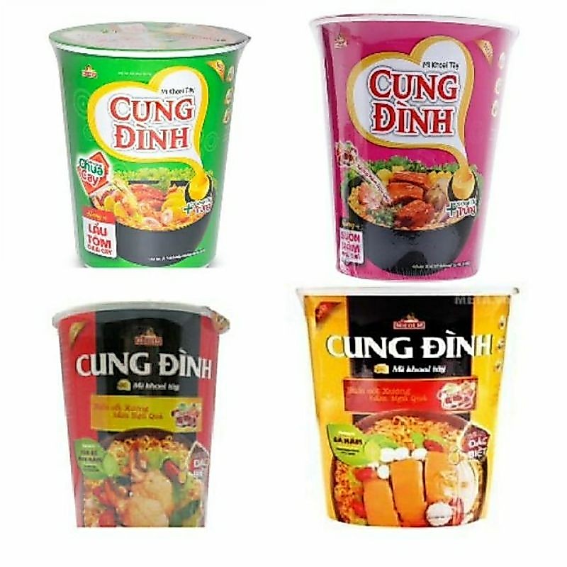Combo 3 Mì tôm cốc Cung đình vị sườn, bò, tôm
