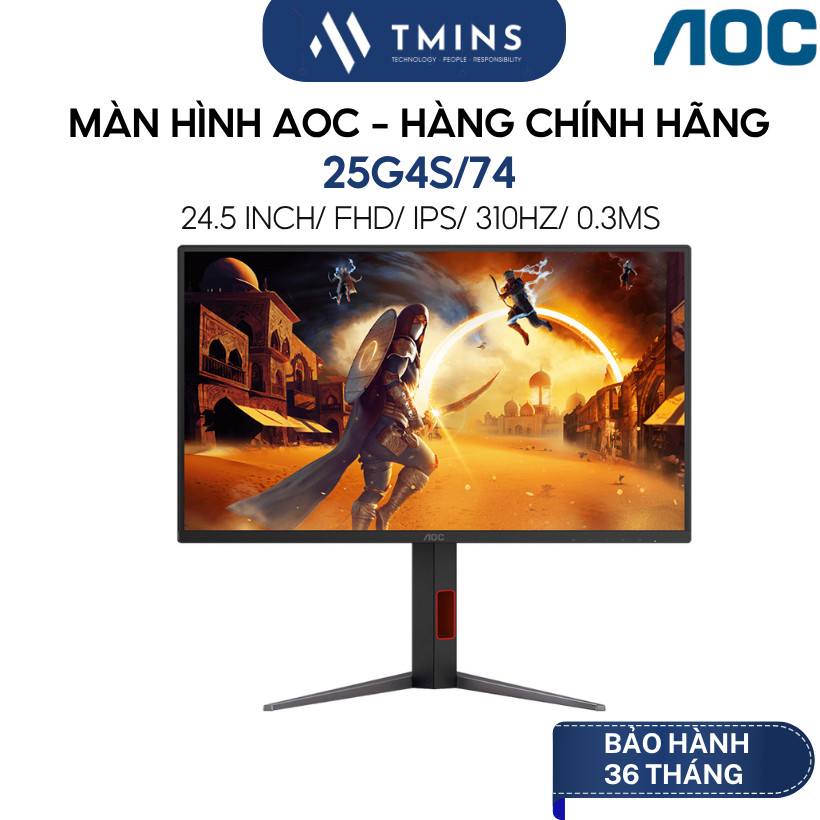 Màn Hình gaming AOC 25G4S/74 24.5 inch ( FHD/IPS/310Hz/0.3ms ) - Hàng Chính Hãng