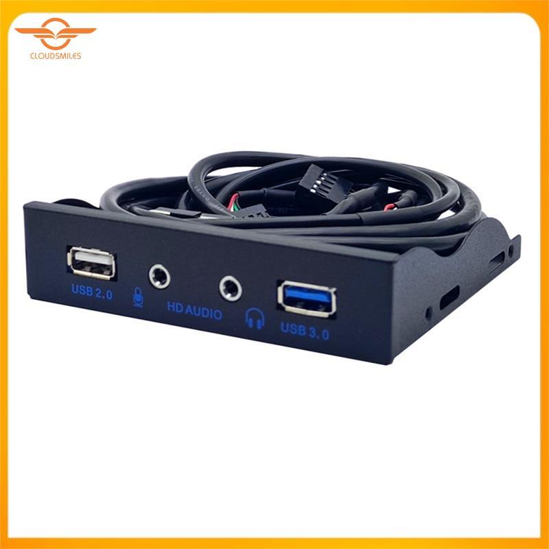 [CloudsMiles] Bộ chuyển đổi bảng điều khiển phía trước PC Hub 2 cổng USB 3.0 có âm thanh HD Giắc cắm