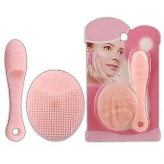 Cọ Rửa Mặt Silicon 2 Món