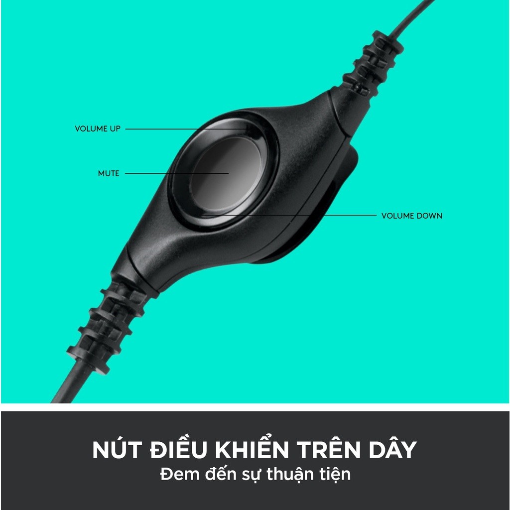 Tai nghe có dây Logitech H390 - Mic giảm ồn, quai đeo, chụp tai có đệm, kết nối USB-A | BigBuy360 - bigbuy360.vn