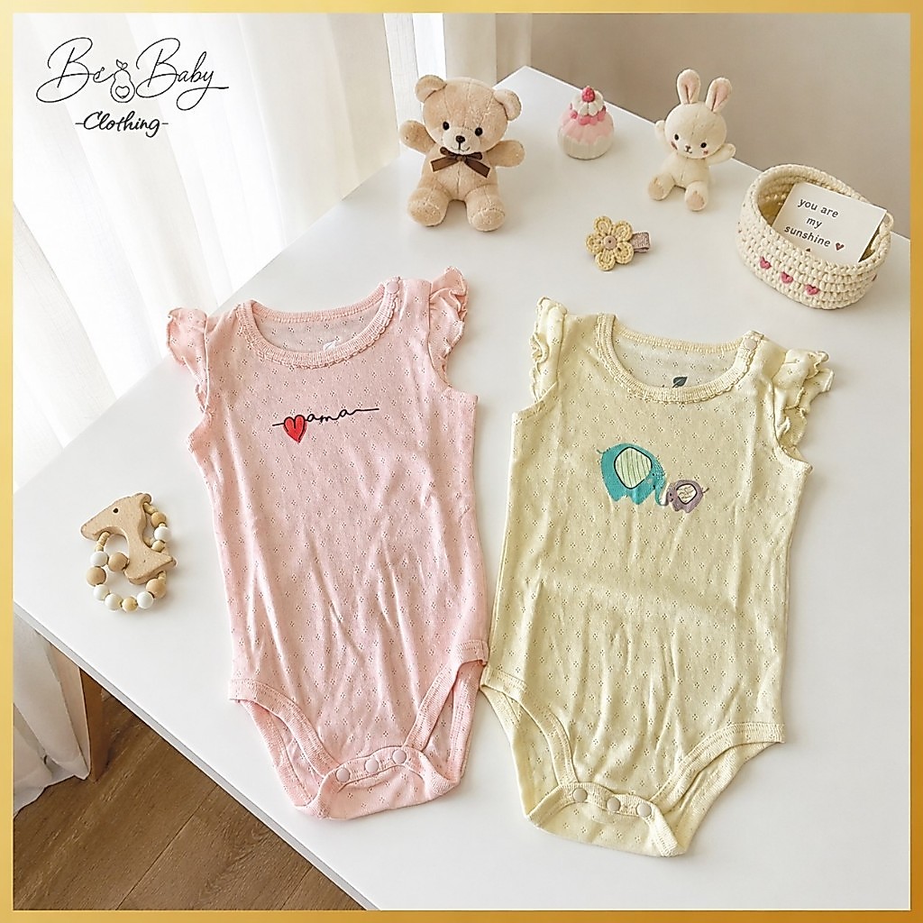 [1-3M] Set Body Chip Cánh Tiên Hồng Vàng Cho Bé Sơ Sinh - Lullaby (Bơ Baby)